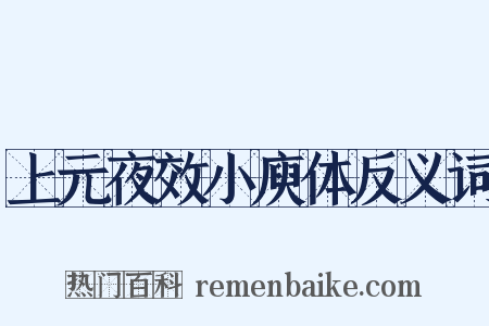 上元夜效小庾体反义词是什么意思的图片